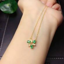 Emerald Pendant Natural And Real Emerald necklace Solid S925 Sterling Silver For Women Colour Gem Stone Fine Jewelry 2024 - buy cheap