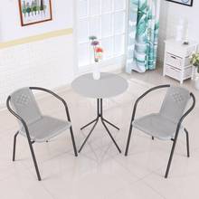 Tempered Glass Round Table, Table And Chair Combination Outdoor Small Table Modern Simple Iron Table, Leisure Coffee Table 2024 - buy cheap