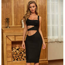 Bodycon Bandage Dress 2022 Sexy Sleeveless Cut Out Hollow Black Knee Length Women Summer Dress Fashion Party Dress Vestido 2024 - buy cheap