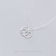Colusiwei-collar de cadena geométrica de tres círculos para mujer, joyería fina de Plata de Ley 925 auténtica, minimalista, a la moda, novedad de 2020 2024 - compra barato