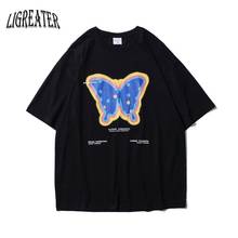 2021 Summer New Butterfly Smiley Face Printing INS Trend T-shirt Summer Loose Casual Short Sleeve Tee Couple Half Sleeve T Shirt 2024 - buy cheap