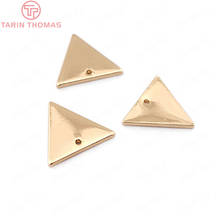 (33644)20 peças 14*12mm espessura 1mm 24k cor dourada bronze triângulo amuletos alta qualidade diy joias achados acessórios atacado 2024 - compre barato