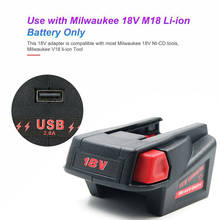 New Battery Adapter Converter with USB Port Charging for Milwaukee M18 18V Li-ion Battery to Milwaukee V18 48-11-1830 Battery 2024 - buy cheap