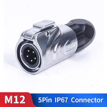 M12 5pin kit conector à prova dwaterproof água concha de metal macho e fêmea industrial ao ar livre iluminação cabo plug and soquete 2024 - compre barato
