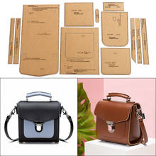 1Set DIY Kraft Paper Template Small Square Bag Shoulder Bag Crossbody Bag Leather Craft Pattern DIY Stencil Sewing Pattern 2024 - buy cheap