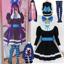 Anime Panty &Stocking with Garterbelt Stocking Anarchy Autumn Maid Women Cosplay Costume Lolita Dress + Belt + Headwear Hallowen 2024 - buy cheap