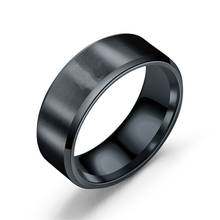 Мужское и женское кольцо из нержавеющей стали 316L, черное кольцо с титановым покрытием, 8 мм 2024 - купить недорого