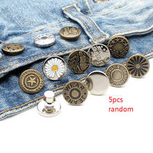 5 pçs pinos de costura botões desmontagem ajustável retrátil jeans botão da cintura metal estendido fivelas pant cintura expansor 2024 - compre barato