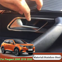 For Peugeot 2008 2019 2020 Car Styling Car Interior Door Bowl Stickers Sequins Cover Frame Automobiles Decoration Accessories 2024 - buy cheap