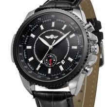 WINNER 2019 Fashion Men's Automatic Watches Top Luxury Brand Men's Military Mechanical Wristwatches Leather Strap Calendar Clock 2024 - buy cheap