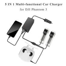 5 IN 1 Car Charger for DJI Phantom 3 Advanced Professional Drone Battery Remote Controller Smart Charging USB Port Accessories 2024 - buy cheap