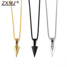 Spearhead Arrowhead Pendant Necklace for Men Chocker Gift Alloy Fashion Jewelry Punk Striking Men's Triangle Spearhead necklace 2024 - buy cheap