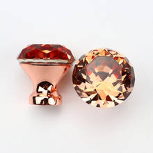 30mm Diamond Crystal Cabinet Knobs Handles Rose Gold Wardrobe Cupboard Drawer Knobs Pulls Kitchen Furniture Door Handle Hardware 2024 - buy cheap