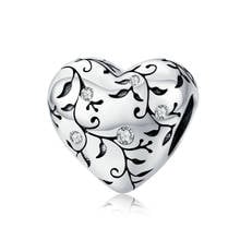 REBEKE Vintage Heart Shaped Zircon Beads 925 Sterling Silver Fit bangle Original Bracelet charms 925 Silver Jewelry charm 2024 - buy cheap