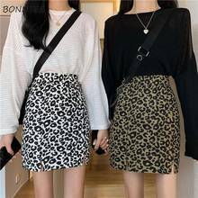 Mini Skirts Women Leopard Slim Abdomen Korean Version Chic Prevalent High Waist Female Autumn All-match Fashion Leisure Elegant 2024 - buy cheap