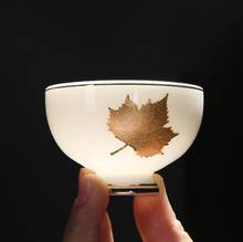 Taza de té pequeña hecha a mano de porcelana blanca de 60ml, tazón de Arte Maestro para decoración del hogar, tazas de té, regalos de cumpleaños 2024 - compra barato