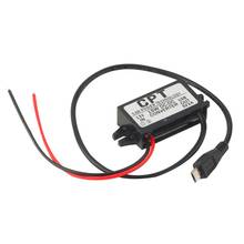 Carregador veicular de alta qualidade, módulo conversor dc de 12v para 5v 3a 15w com cabo micro usb, 1 peça 2024 - compre barato