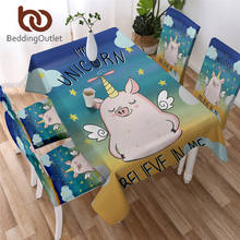 BeddingOutlet Pig Angel Party Table Cloth Cute Piglet Rectangle Tablecloth Cartoon Animal Unicorn Waterproof Table Cover nappe 2024 - buy cheap