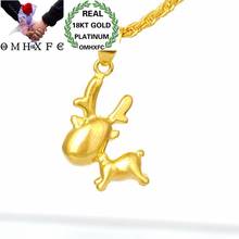 OMHXFC Wholesale European Fashion Woman Man Unisex Party Birthday Wedding Gift Christmas Deer 18KT Real Gold Charm Pendant PN50 2024 - buy cheap