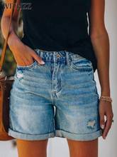 WITHZZ летние модные женские джинсы Прямые рваные джинсовые шорты 2024 - купить недорого