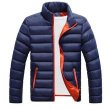 Parkas Men Winter Warm Thicken Padded Down Jacket Stand Collar Zipper Outwear Coat 2024 - buy cheap