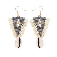 MANILAI Handmade Resin Beaded Statement Earrings for Women Shell Pendant Wedding Party Drop Earrings Boho Jewelry 2024 - buy cheap