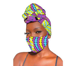 Африканская бандана из Анкары, головной платок + маска, восковой головной убор ручной работы, Африканский головной убор с принтом, тканевый шарф с принтом, головной убор 2024 - купить недорого