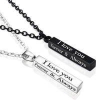 Pendant Necklace Unisex Unisex Stainless Steel Vertical Cuboid Bar Couple Necklace Birthday Gift for Boyfriend 2024 - buy cheap