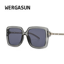WERGASUN-gafas de sol cuadradas para mujer y hombre, lentes de sol cuadradas a la moda, Estilo Vintage, diseño de marca de lujo, UV400, gran tamaño, 2020 2024 - compra barato