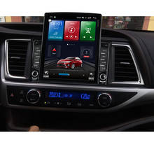 Sistema multimídia automotivo, reprodutor com android 10, 64gb de rom, navegação gps, rádio, áudio, ips, dsp, tesla, para toyota highilander 2015, 2016, 2017, 2024 - compre barato