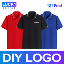 Men's Short-Sleeved Polo Shirt With Embroidery Custom Printed Logo Business Casual Solid Color Breathable Lapel Top 4Xl 2024 - buy cheap