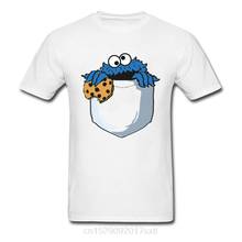 Crumbs In My Pocket Tshirt Cookie Monster T Shirt Men Funny Tops Tees Cartoon T-shirt Summer Cotton Clothing Designer 2024 - buy cheap