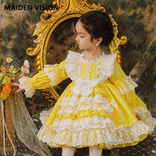 Vestido de princesa espanha infantil, vestido para casamento, vestido para meninas, vestido de festa de aniversário para crianças 2024 - compre barato