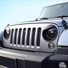 Coche de luz delantera faro Trim cubierta ABS para Jeep Wrangler JK JKU 2007-2017 lámpara campanas coche ABS Accesorios campanas de lámpara coche abs abs de los faros embellecedor de faros abs embellecedor de faros abs 2024 - compra barato