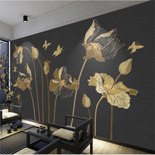 wellyu Customized wallpaper 3d beautiful European flowers butterfly golden sofa background bedroom background wallpaper 2024 - buy cheap