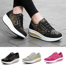 Bjakin Black Gold Sport Sneakers for Woman High Heels Wedge Running Shoes Platform Height Increasing Female Athletic Shoes 35-42 2024 - buy cheap