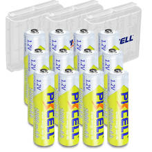 PKCELL-pilas recargables de 1,2 mAh, 12 Uds., Ni-MH, 1000 V, AAA, con cajas de batería para cámara, linterna, juguete 2024 - compra barato