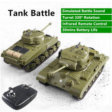 RC Battle Tank Toy 2.4G 30mins Battery Life Simulation Sound Effect Infrared Remote Control Battle Electric Remote Control Tank 2024 - buy cheap
