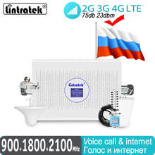 Amplificador de señal 4G ruso, repetidor de señal de teléfono móvil GSM, pantalla LCD Lintratek 900, 2100, LTE, 1800, 2G, 75db 2024 - compra barato