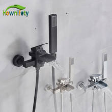 Matte Black Chrome Nickel Shower Set ABS Hand shower Waterfall Sput Bathtub Faucets Hot Cold Mixer Taps 2024 - buy cheap