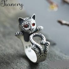 JIANERY-anillos de gato de Color plateado para mujer, joyería de compromiso de Boda nupcial, anillos antiguos de gran apertura 2024 - compra barato