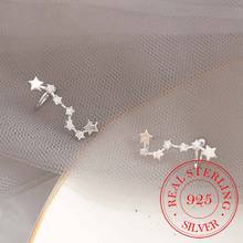 Pendientes de plata de ley 925 con forma de estrella para mujer, aretes de cristal de compromiso, accesorios de joyería 2024 - compra barato