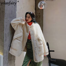Casaco de pele verdadeira feminino, casaco de inverno 100% lã manteau femme 2020 yy1053 2024 - compre barato