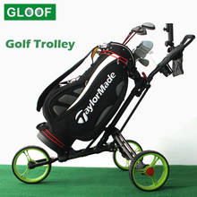 1Pcs Golf Pull Cart Foldable Light Weight 3 Wheel Golf Push Cart, Folding Golf Pull Trolley with Drink Holder 2024 - buy cheap