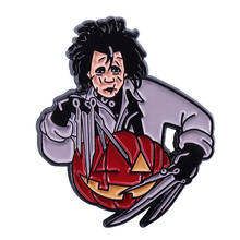 Fantasia halloween pino broche edward scissorhands escultura um emblema de abóbora ótimo para johnny depp fãs coleção! 2024 - compre barato