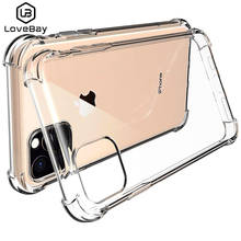 Прозрачный ударопрочный чехол Lovebay для телефона iPhone 12 11 Pro Max SE 2020 X XR XS Max 6 6S 7 8 Plus 5 5S SE, мягкая задняя крышка из ТПУ 2024 - купить недорого