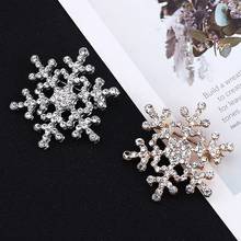 Luxury Full Rhinestone Snowflake Brooches For Women Men Crystal Gold  Flower Winter Sweater Shirt Suit Collar Pins Jewelry 2024 - buy cheap
