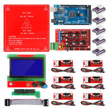 Ramps 1.4 Kit with Mega 2560 r3 + Heatbed MK2B + 12864 LCD Controller + DRV8825 +Mechanical Switch +Cables for 3D Printer 2024 - buy cheap