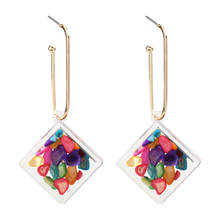 Fashion Transparent Acrylic Square Drop Earrings 2020 Korean Colorful Dangle Earrings Summer Girls Jewelry Accessories Gifts 2024 - buy cheap