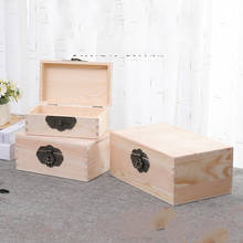 Caixa de armazenamento de madeira cor de madeira escocês pinho retangular flip caixa de presente de madeira maciça artesanal artesanato caixa de jóias mj1107 2024 - compre barato